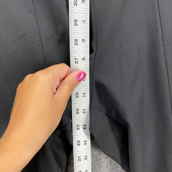 BCBGMAXAZRIA Pants Women 8 Black Pleated Pockets Straight Back Zip High-Rise - Picture 11 of 13